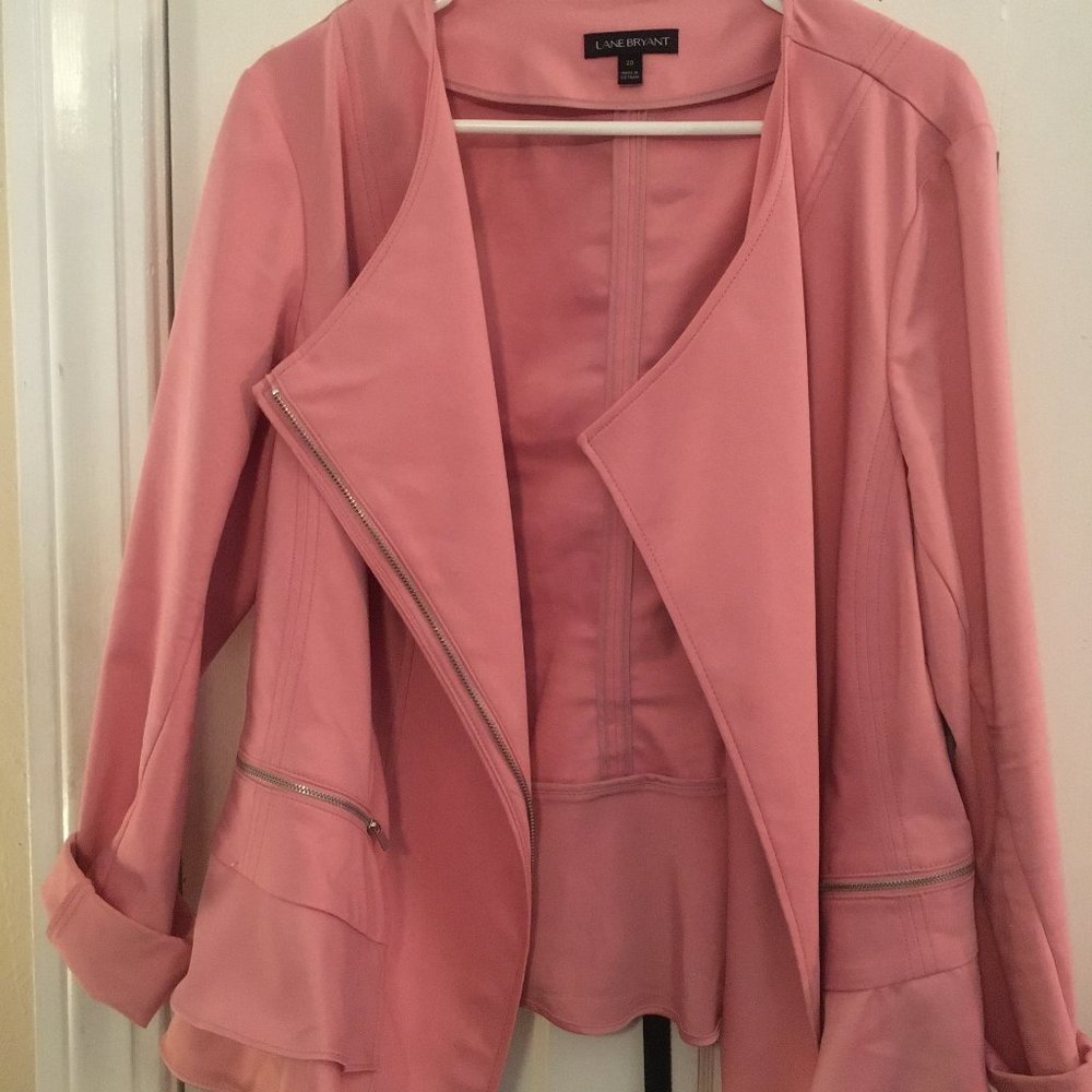 Ruffled moto blazer